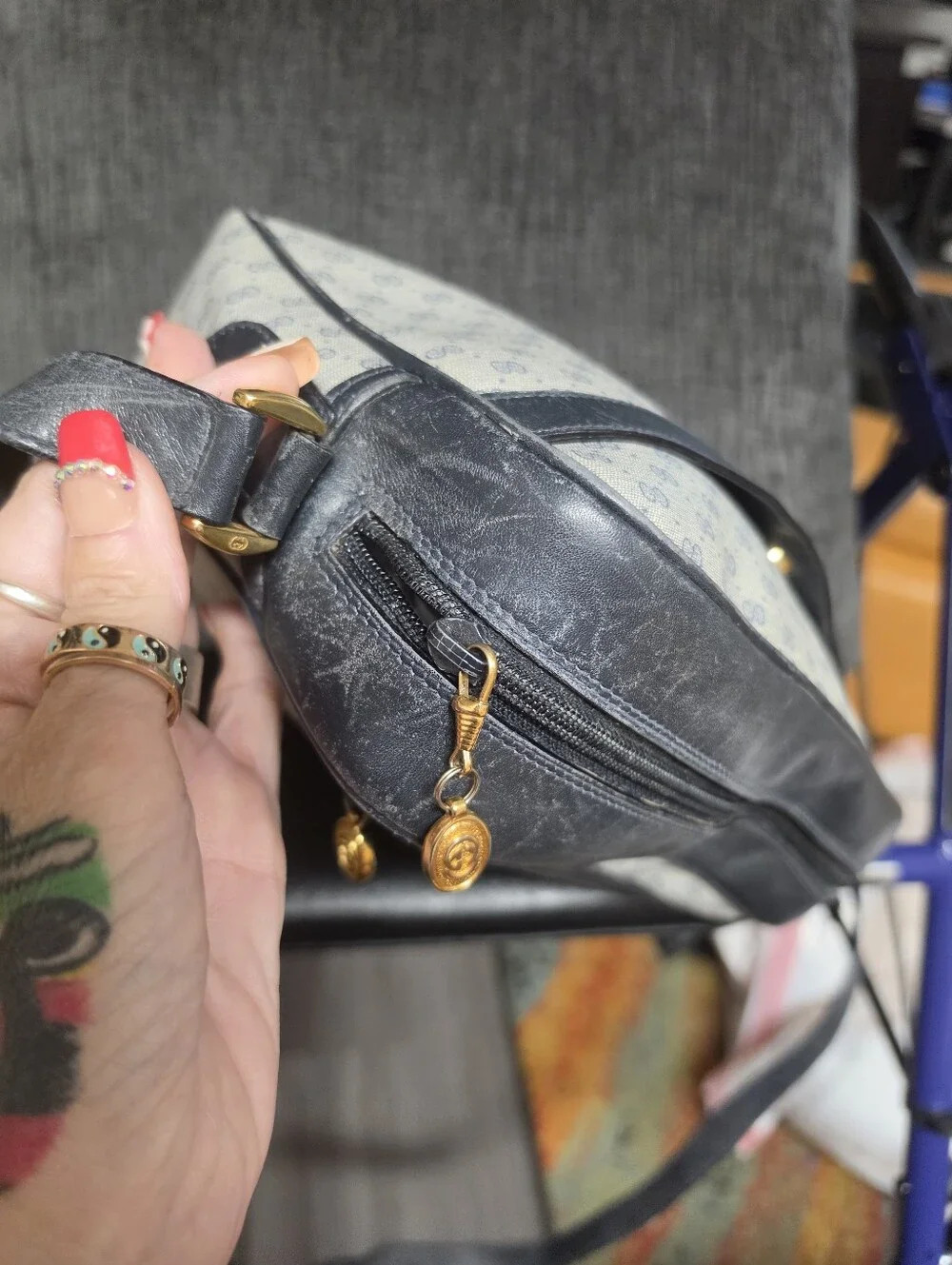 Vintage Gucci Micro GG Supreme Crossbody Camera Bag